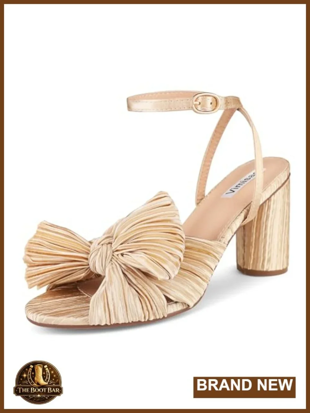 Silk Bow Pleated Block Heel Sandals Open Toe